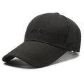 Schwarze Herren-Mesh-Baseballkappe mit atmungsaktivem Stoff und SPORT-Stickerei - Verstellbar / Schwarz