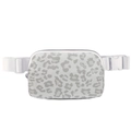 Waterproof nylon crossbody waist bag featuring a stylish grey leopard print pattern - 20.5*14*5cm / Grey Leopard Print
