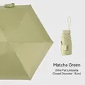 Mini flat sun umbrella in matcha green with compact 15cm portable folding design - No Box / Matcha Green