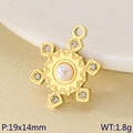 Sternanhänger in Gold mit Perle und funkelnden Strasssteinen für DIY Schmuckdesign - Perle Schneeflocke Stil (KLJ9482-ZLA)