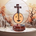 Vista detallada de caja de música de laúd de madera vintage con diseño estético chino - 2066 Laúd lunar
