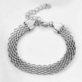 Bracciale a maglia intrecciata in argento 18K 8mm con chiusura a moschettone - Color Acciaio