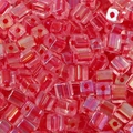 5mm transparent iridescent red square glass beads for DIY jewelry and accessories - 5mm 10g/Pack Approx 50pcs / Red