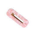 Pink marble texture acetate hair clip with golden metal fastener for women - Pink Square