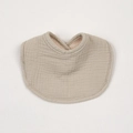 Close-up of khaki multi-layer cotton gauze baby bib showing breathable fabric texture - Khaki