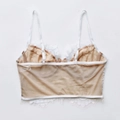 Bralette in pizzo ciglia bianco con retro in rete trasparente e spalline sottili - XL (Adatto 85ABC) / Bianco/Nudo (Maglione)