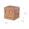 Caja de caramelos de Halloween con textura de madera ojos de terror y texto caution - Pequeña caja de madera divertida / 6.5*6.5*6.5cm