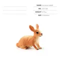 Miniature realistic brown rabbit figurine in a lying pose for farm play sets - Brown Prone Rabbit 127-726