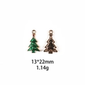 DIY kerstboom hangers van groen en goud emaille voor sieraden maken, 13x22mm - #3 Kerstboom (Mini)
