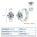 Elegant S925 silver hoop earrings with 1.0ct D color VVS1 moissanite stones - White Thick Version 1ct