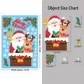 Christmas window stickers set with Santa and Reindeer static cling size specifications - XC069 Chimney Santa