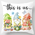 White peach skin pillow cover with pink watercolor flower wreath and This Is Us print - 45x45cm(Cover Only) / This Is Us Style (LTD351-3)