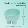 Verhoogde lichtblauwe voerbak met ivoren pootontwerp en dopamine stijl 14x10cm - 450ml/Olifantenpoot Stijl / Blauw