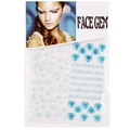 Light blue heart and pearl face gems stickers for DIY makeup and facial decoration - Blue