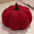Donkerrode pompoen kussen van zachte teddy fleece stof voor huisdecoratie - Wijnrode Pompoen