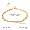 Detailed specs of 18K gold plated double layer snake and bead chain anklet, length 20+5.3cm - Double Layer Snake and Bead Chain Style (HC-A50009)