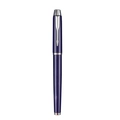 Deep blue business rollerball pen featuring a polished finish and silver arrow clip - Deep Blue with Silver Trim