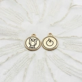 Golden Chinese zodiac ox and apple alloy pendants for DIY jewelry crafting on lace - Apple Horse