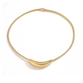Minimalistische Goldkette aus Titanstahl mit Bogenanhänger und Schlangenkette - Gold