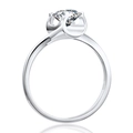 Classic S925 sterling silver bull head ring with round moissanite in silver finish - US 5.25 / Classic Bull Head-0.5ct