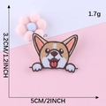 Cartoon Corgi dog embroidery patch for clothing, size 5x3.2cm and weighs 1.7g - Corgi-Self Adhesive