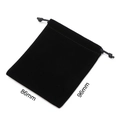 Minimalist black velvet jewelry pouch with drawstring, size 86mm x 96mm for storage - Black Small (KQP348-K) / 86mm x 96mm