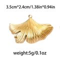 Golden 304 stainless steel ginkgo leaf pendant for DIY jewelry, 3.5cm x 2.4cm size - Large Ginkgo Leaf / Gold