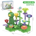Set di 60 pezzi per costruire un giardino di fiori fai-da-te con cactus e steli - Set da 60 pezzi