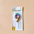 Number 9 birthday candle with galaxy star gradient metallic finish for party decoration - Number 9 / Green Pink Gold Gradient