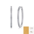 Silver moissanite hoop earrings with GRA certificate shown on white background - E13368 Moissanite 1.2mm*100pcs with GRA Certificate