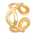Minimalist C-shaped open cuff earring in a polished gold finish with geometric lines - Infinity Hollow Style (wg-0206) / KC Gold
