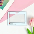 White acrylic card holder with social media style design and transparent window - Blue / No Accessories