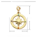 Detailed specifications of gold star compass pendant with colorful rhinestones in 27mm - YF274-Compass Star