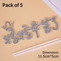 Chinese blessing rhinestone cake topper for mothers day party decoration in silver - Felt Rhinestone Hard Working Mom Crown (5 Pcs) / White