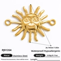 Golden sun face charm in 18k gold plated stainless steel, waterproof and hypoallergenic - Gold Sun Shape Charm (PJ91354)