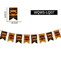 Détails des bannières Halloween en papier 25,8x16,3 cm avec citrouilles et chauves-souris - WQWS-LQ07-Bannière Suspendue Chat Noir Chauve-Souris