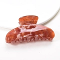 Large amber tortoise shell acrylic hair claw clip for women in vintage style - Brown