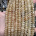 Brins de perles de quartz rutilé jaune naturel pour la création de bijoux DIY - 5*8mm (environ 73 pièces/fil) / Pierre pastèque café