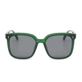 Gafas de sol translúcidas verde oscuro con lentes grises y remaches metálicos - Montura Verde Lente Gris