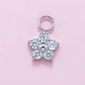 Silver plum blossom zircon pendant with silver ring clasp for DIY jewelry earrings - Steel White Zirconia