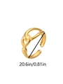 Anello regolabile a treccia in acciaio placcato oro 18k con diametro di 20,6 mm - Nodo a Torsione a Doppio Strato