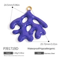 Purple shell pendant in organic shape with golden stainless steel clasp for jewelry - Purple Organic Shape Pendant (PJ91719D)