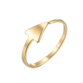 Adjustable minimalist stainless steel arrow ring in polished gold with geometric design - Gold Arrow