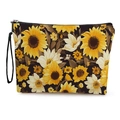 Tragbare Kulturtasche mit Sonnenblumen- und Gänseblümchen-Druck auf Leinwand - Stil 4