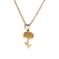 Minimalist 18k gold plated stainless steel necklace with a delicate floral flower pendant - November Gold