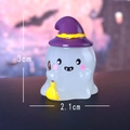 Luminous ghost figurine with purple wizard hat and broom, dimensions 3cm x 2.1cm - Luminous Sweeping Ghost