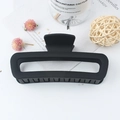Large black leopard hollow square hair claw clip for women's elegant styling - Rubber Black