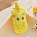 Astuccio giallo di peluche con ricamo a fumetto e cerniera metallica per gli studenti - Stile Ricamo Cartoon / Nuovo Unicorno - Giallo
