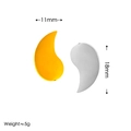 Gold and silver teardrop earrings in polished stainless steel with size measurements - Two-tone Stud Earrings