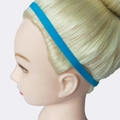 Blaues elastisches Silikon Sport Stirnband für Yoga und Laufen auf dem Modell - See Blau